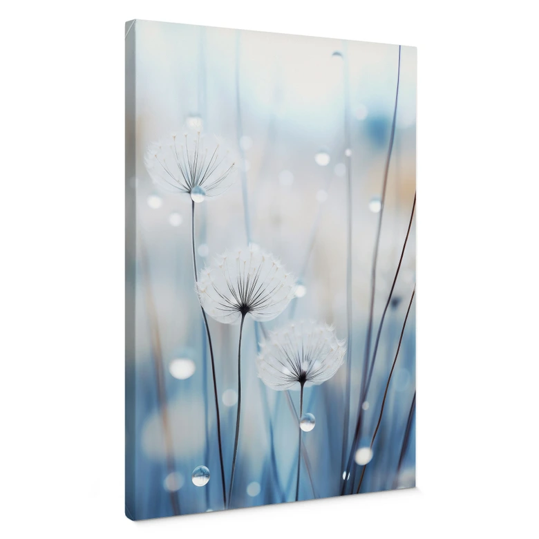 Canvas schilderij dauwparels op paardenbloemen - Treechild 