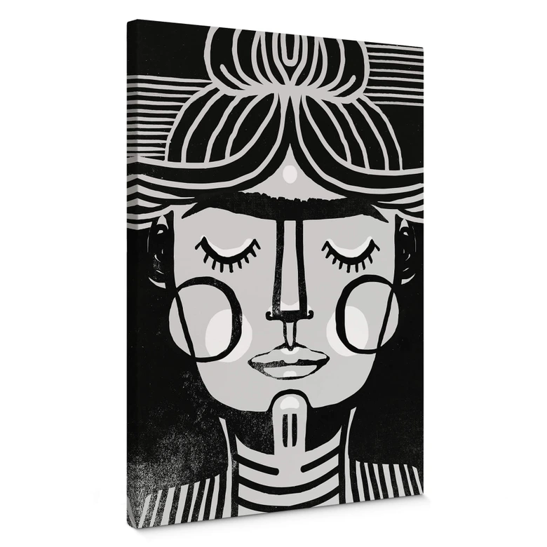 Leinwandbild Träumende Frida Illustration - Treechild 
