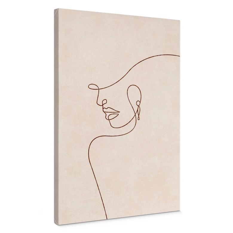 Canvasbillede Delikate konturer af en kvinde - Line Art - Tunaboylu 