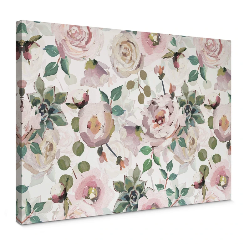 Canvastavla UN Designs - Blommor i målningsstil 