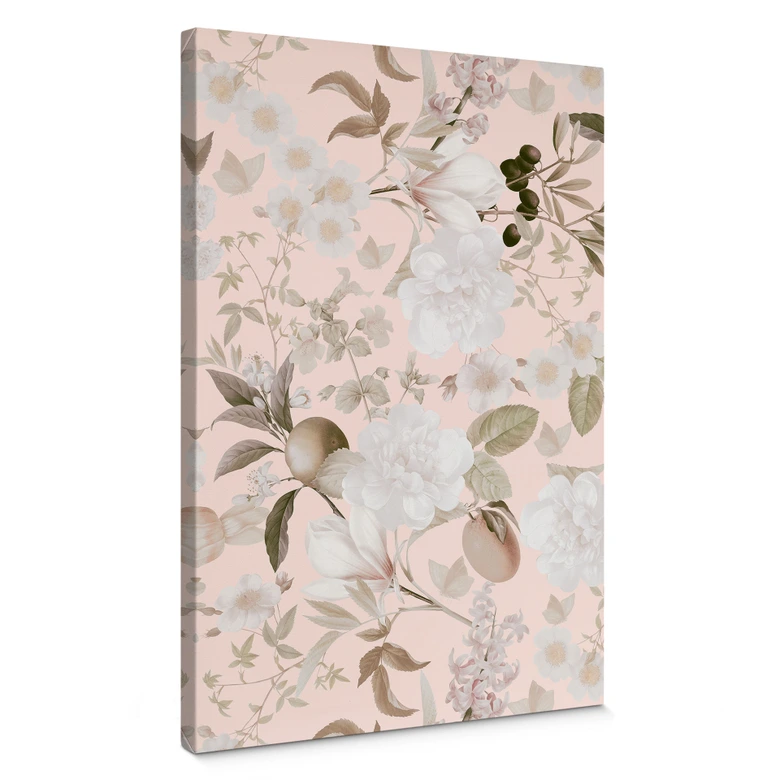 Leinwandbild Boho-Illustration mit Blumen und Früchten - UN Designs 