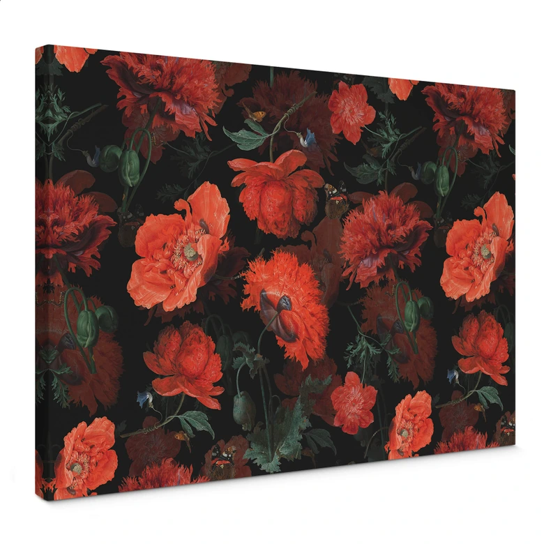 Leinwandbild UN Designs - Rote Blüten 