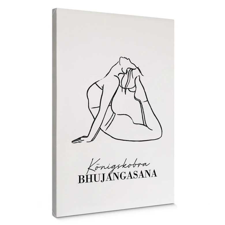 Leinwandbild Yoga - Königskobra Line Art 