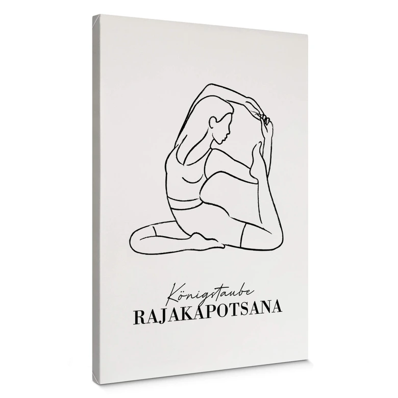 Leinwandbild Yoga - Königstaube - Line Art 
