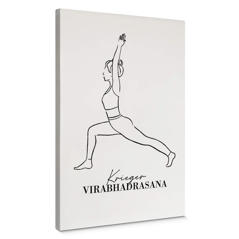 Leinwandbild Yoga - Krieger - Line Art 