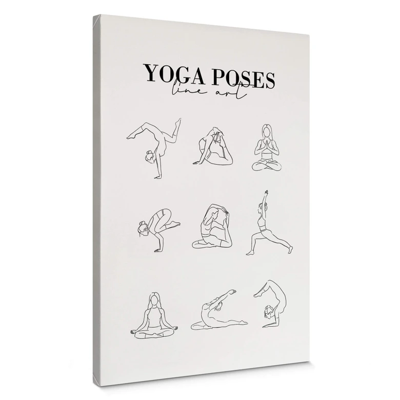 Leinwandbild Yoga - Poses - Line Art 