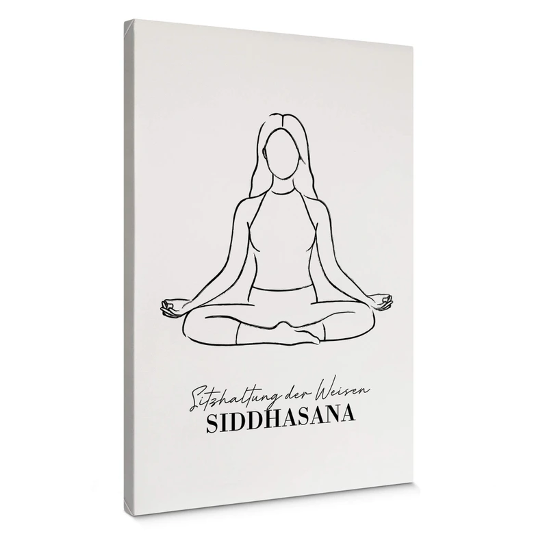 Leinwandbild Yoga Sitzhaltung der Weisen - Line Art 