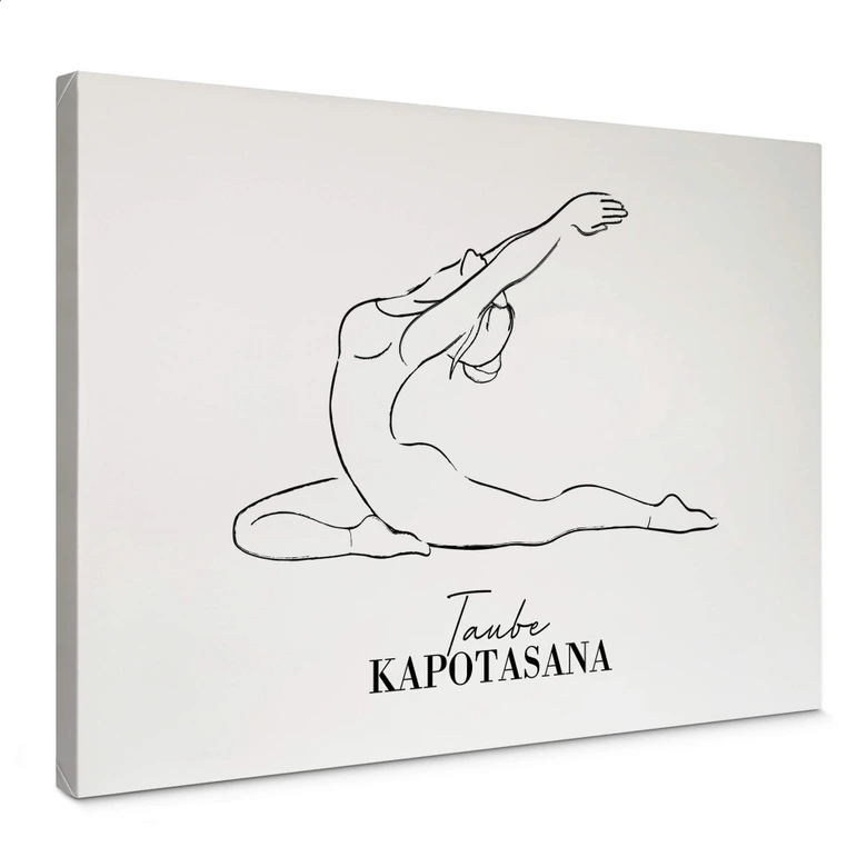 Leinwandbild Yoga - Taube - Line Art 