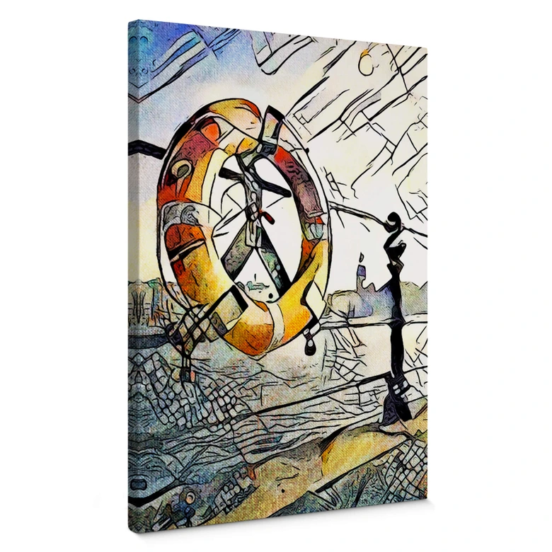 Leinwandbild Zamart - Kandinsky trifft Hamburg am Hafen 