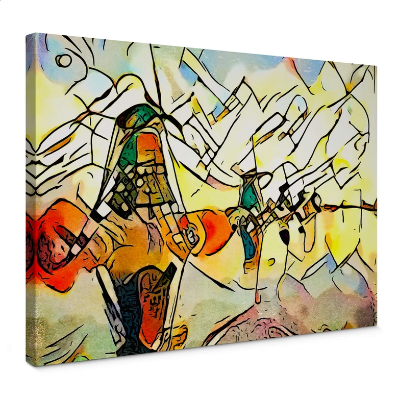 Leinwandbild Zamart - Kandinsky trifft Niederlande Windmühlen 