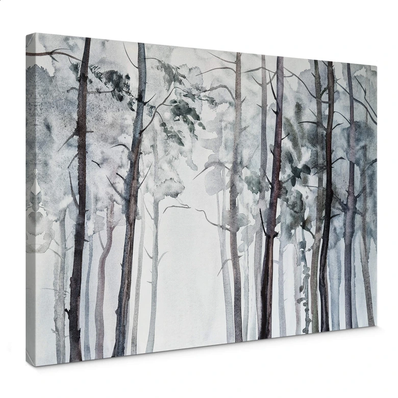 Tableau sur toile Forêt aquarelle 