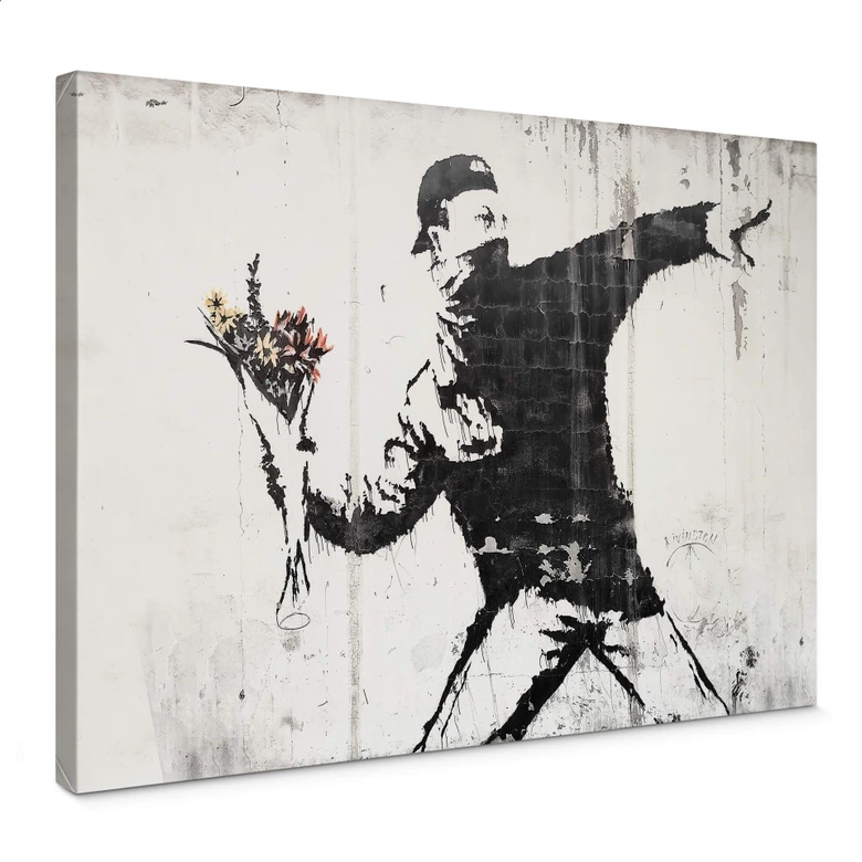 Tableau sur toile Banksy - Flower thrower 