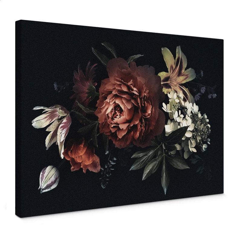 Leinwandbild  - Blumenbouquet Rot 