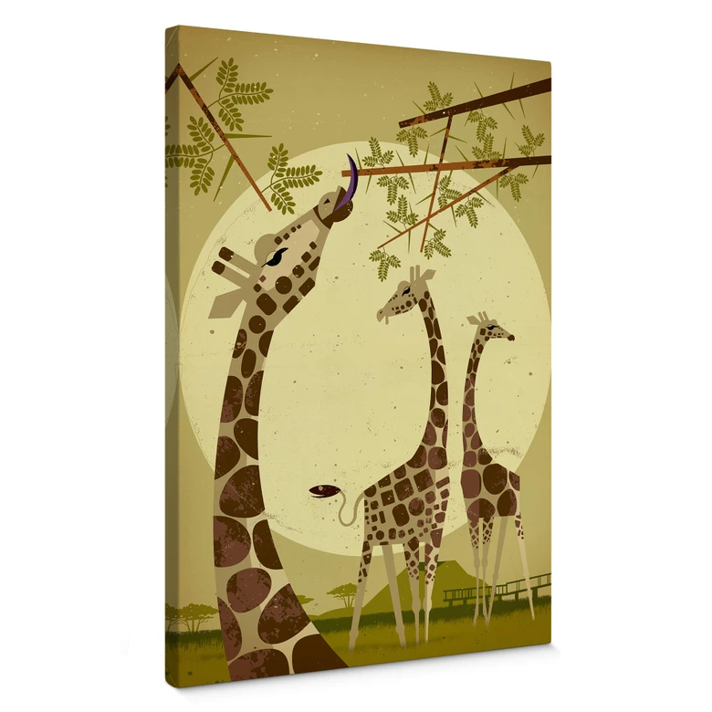 Brun duktavla - Giraffer 
