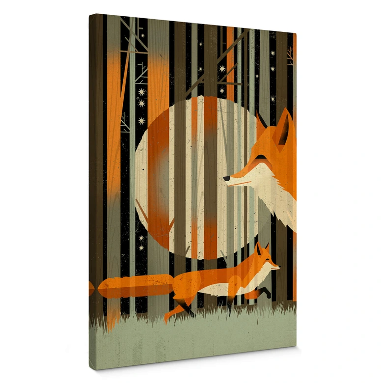 Leinwandbild Braun - Midnight Foxes 