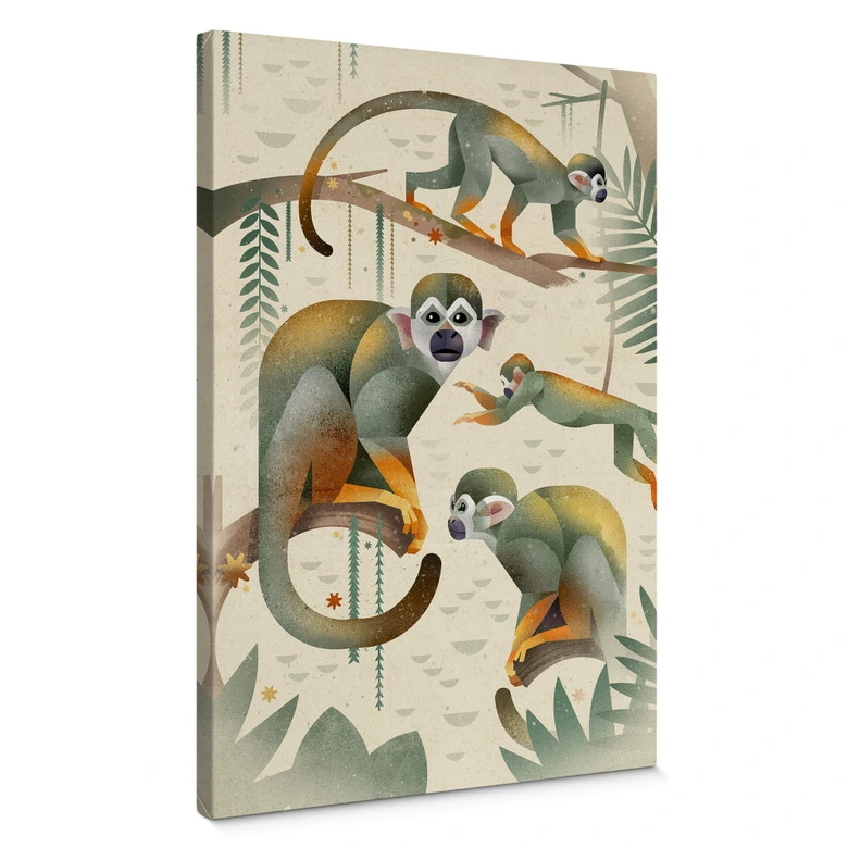 Leinwandbild Braun - Squirrel Monkeys 