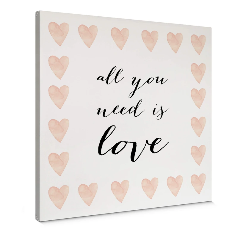 Leinwandbild Confetti & Cream - All you need is love 