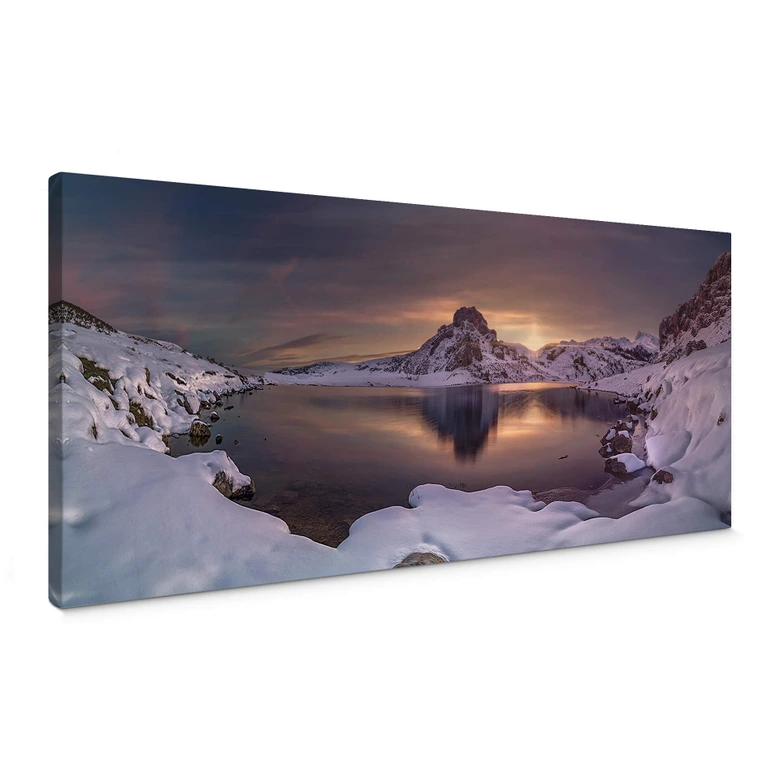 Lienzo Cuadrado - En el estanque dorado - Panorama 