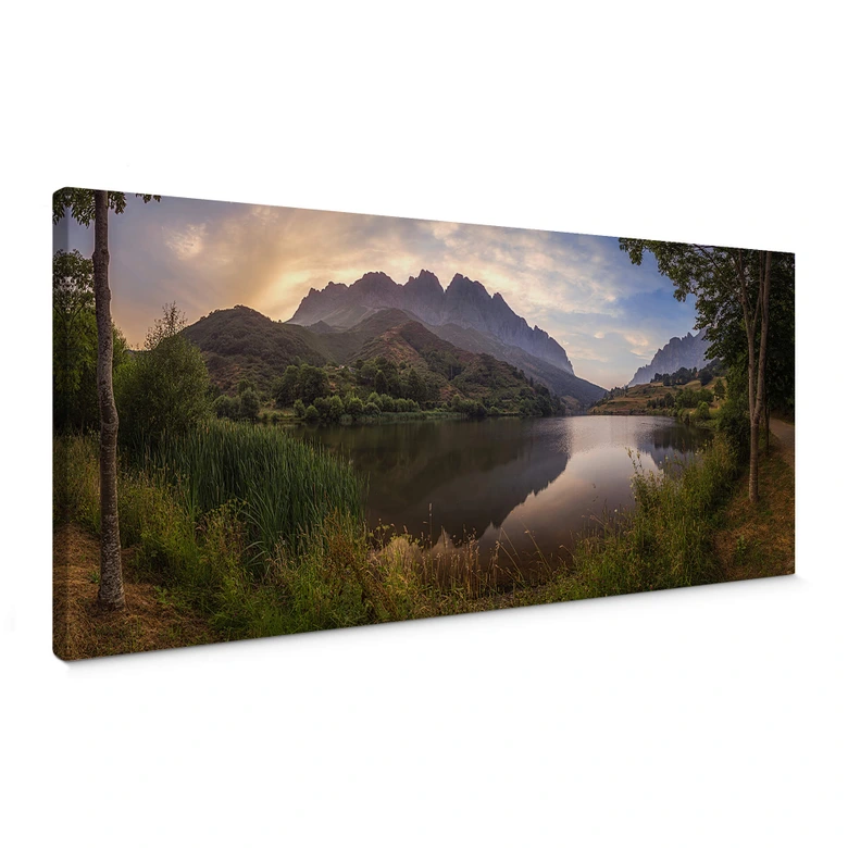 Lienzo Cuadrado - Estanque Paraíso - Panorama 