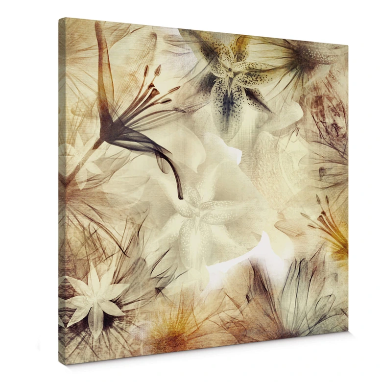 Canvastavla Dimmiga blommor 