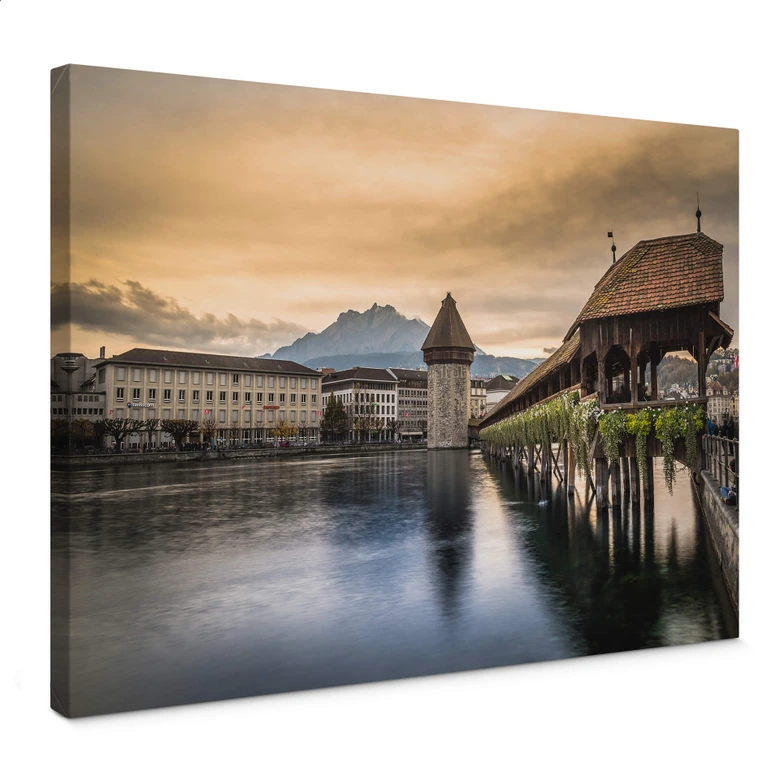 Leinwandbild Huber - Old Town Lucerne 