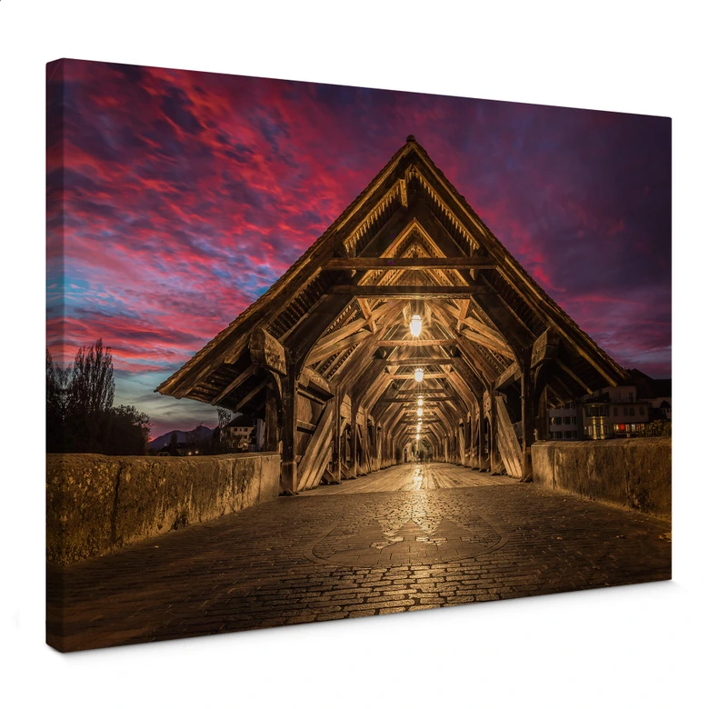 Leinwandbild Huber - Old Wooden Bridge 