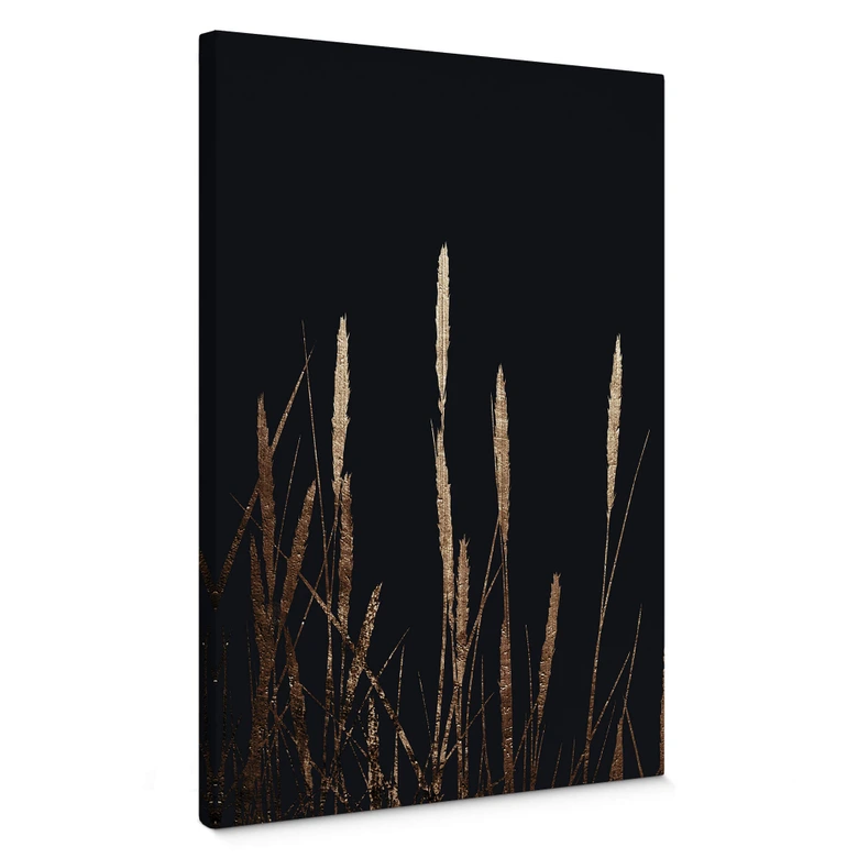 Leinwandbild Kubistika - Goldene Felder 