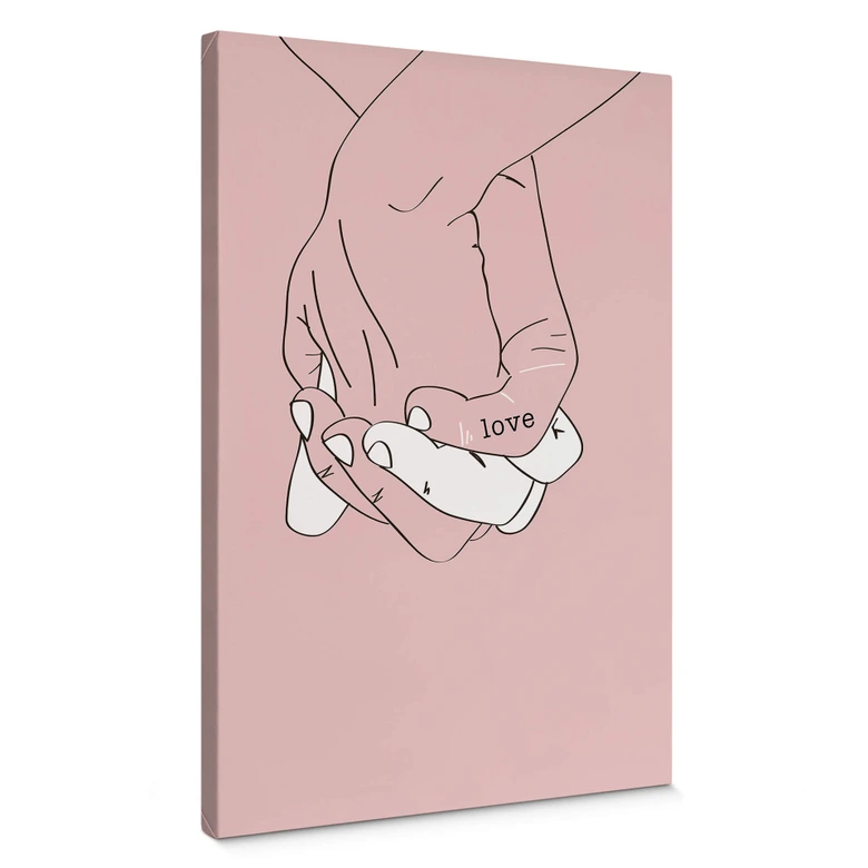 Tableau sur toile Kubistika - Main dans la main 