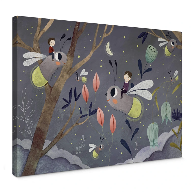 Canvastavla Loske - Eldfluga 