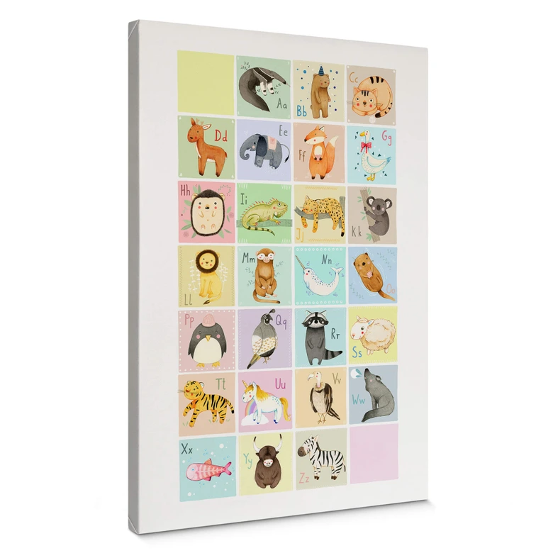 Leinwandbild Loske - Tierisches Alphabet - Englisch 