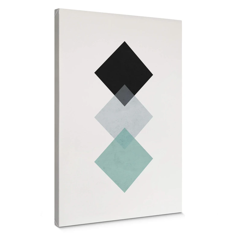 Leinwandbild Nouveauprints - Squares aqua 