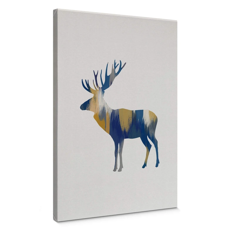 Lienzo Orara Studio - Alce Azul y Amarillo 