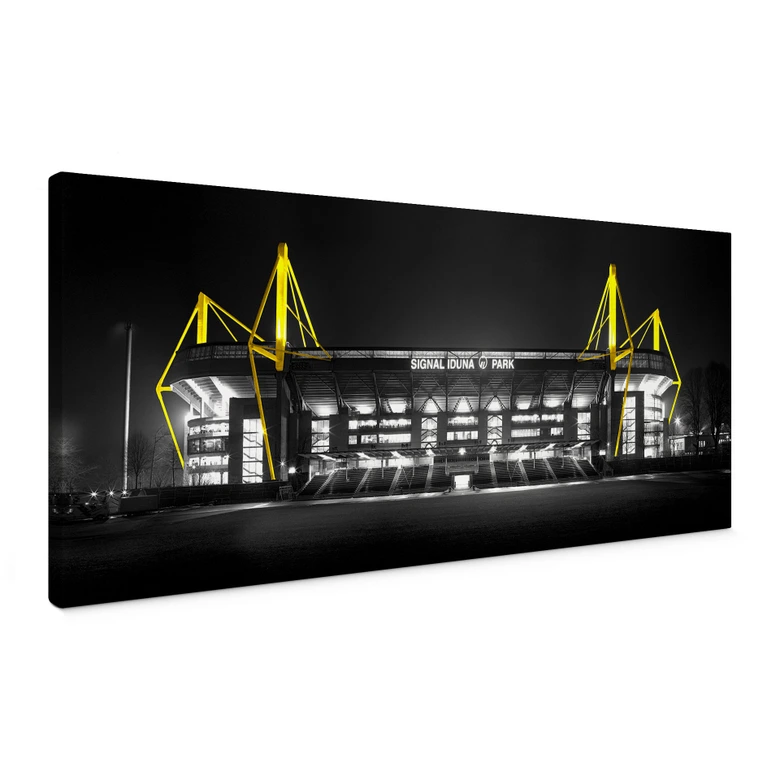 Canvas schilderij stadion in Dortmund - Grijs 