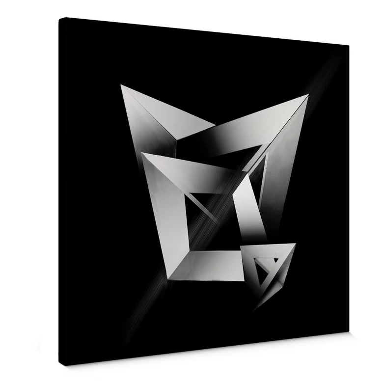 Leinwandbild Gong - 3D geometrische Formen - Quadratisch 