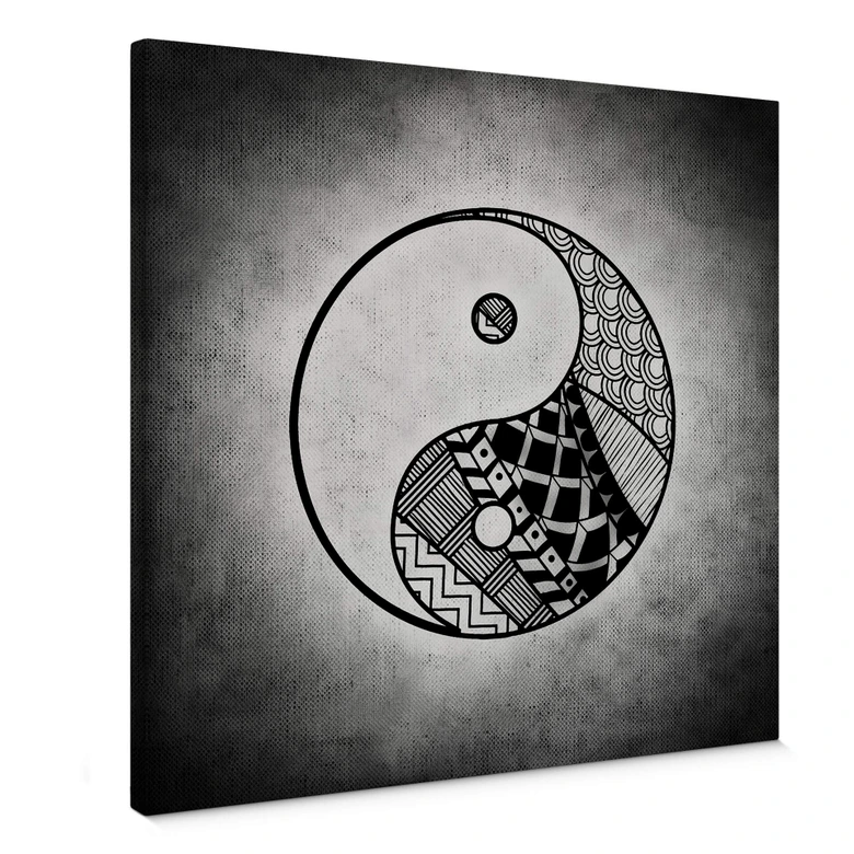 Canvas Yin en Yang - vierkant 