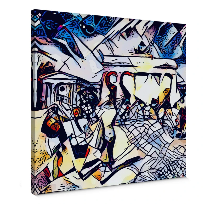 Leinwandbild Zamart - Kandinsky trifft Berlin Himmelblau - Quadratisch 