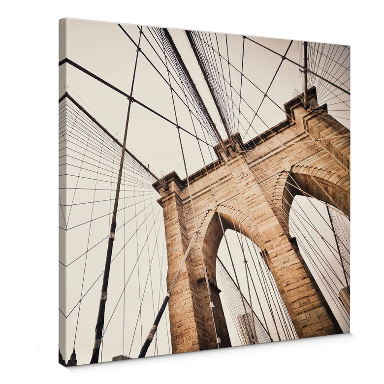 Leinwandbild Brooklyn Bridge Perspektive 2 - Quadratisch 