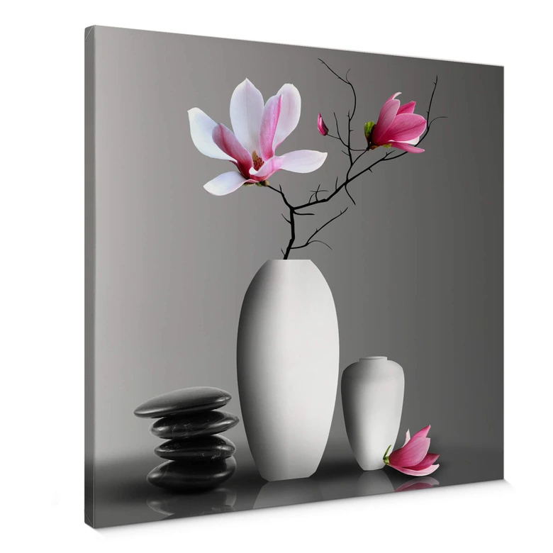 Leinwandbild Magnolienzweig - Quadratisch 