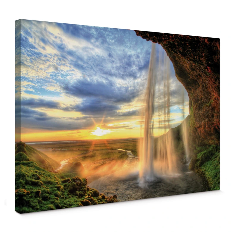 Leinwandbild Seljalandsfoss Wasserfall 