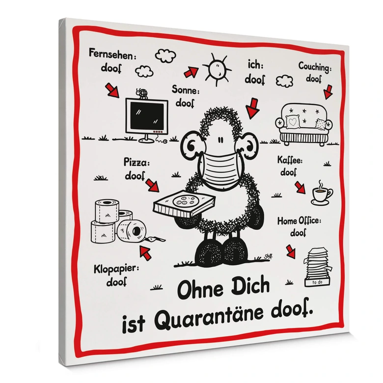 Leinwandbild Sheepworld - Quarantäne doof 
