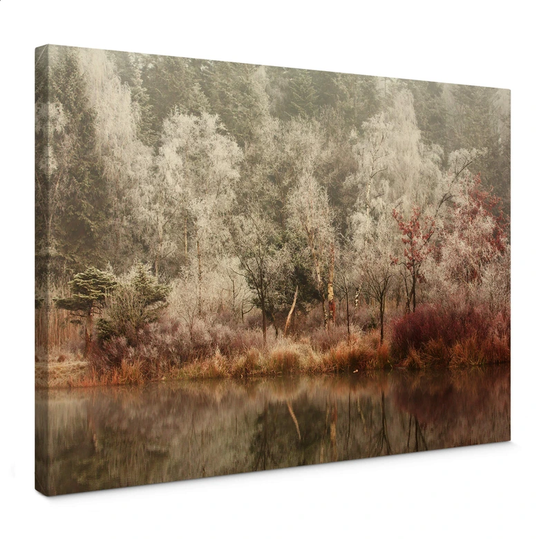 Leinwandbild van Dongen - Gefrorener Wald 