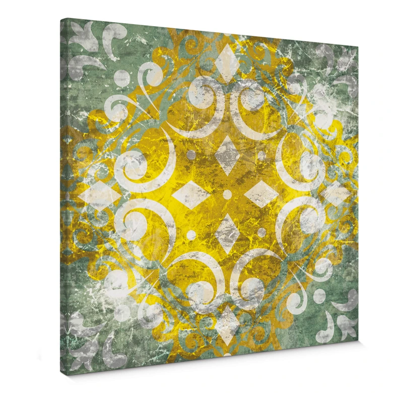 Obraz na płótnie z ornamentem w stylu vintage - kwadrat 