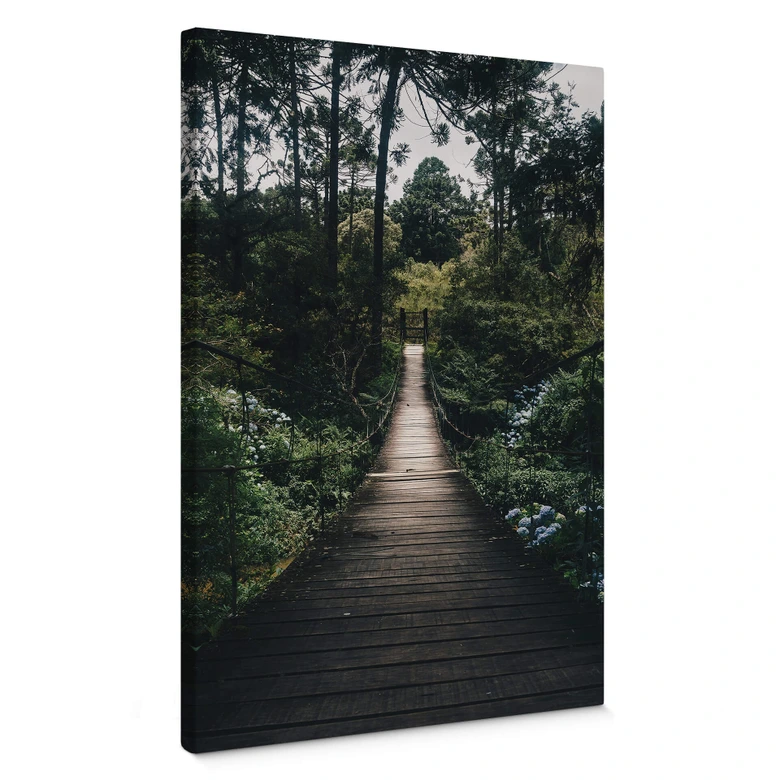 Leinwandbild Waldweg 