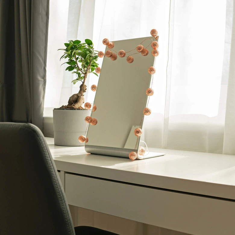 LED Lichterkette Laternenkugeln Marokko Kupfer 20-teilig 