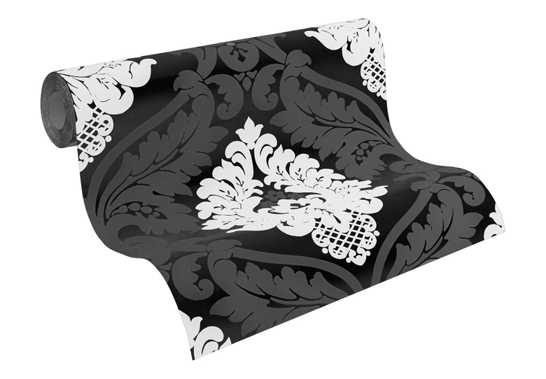 Livingwalls Wallpaper Flock 4 Black, Signal white, Graphite grey 