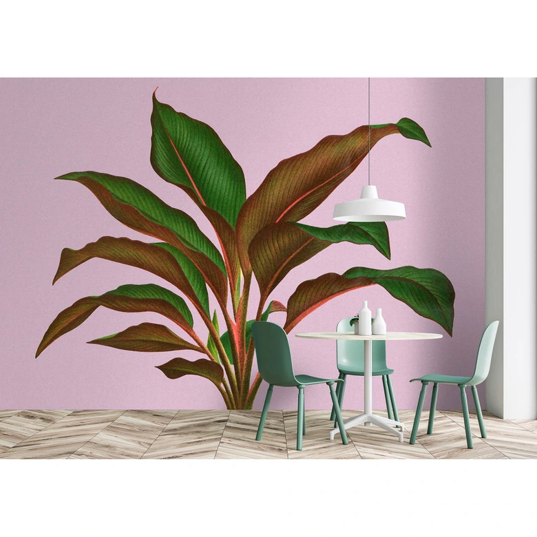 Livingwalls Fototapete Walls by Patel 3 Leaf Garden 3 violette, braun, grün, rot 