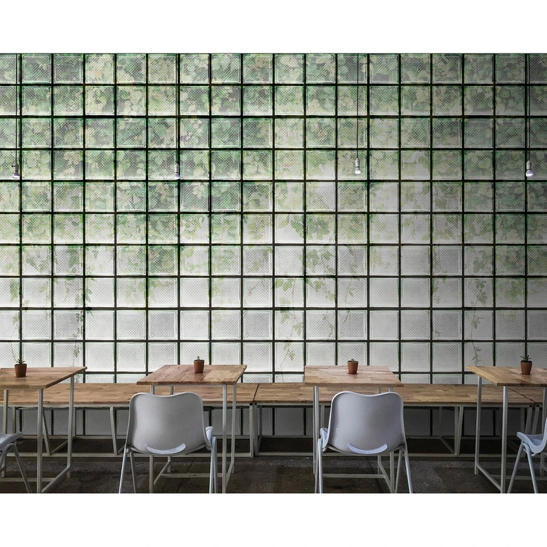 Livingwalls Fototapete Walls by Patel 3 Greenhouse 2 grün, weiß, grau, schwarz 