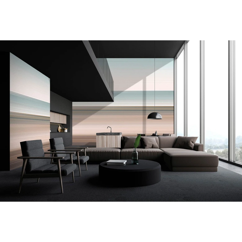 Livingwalls Fototapete Walls by Patel 3 Horizon 2 braun, blau, beige 