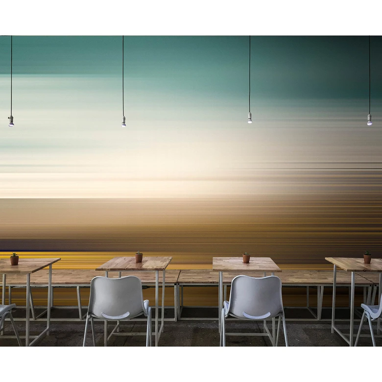 Livingwalls Fototapet Walls by Patel 3 Horizon 3 gul, beige, blå, brun 