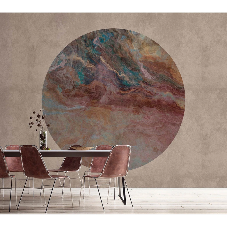 Fotomural Paredes de Patel 3 Júpiter 2 beige, rosa, amarillo, violeta, verde 
